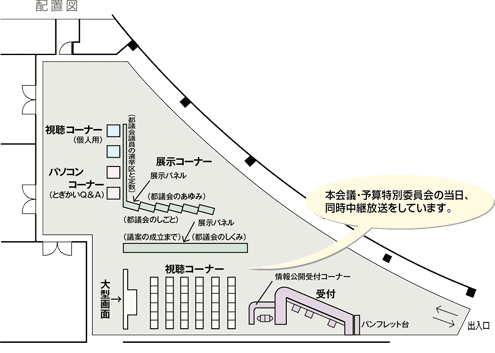 都議会PRコーナー配置図